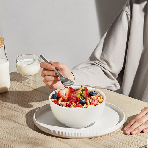 10 Ounce Porcelain Bowls Set 8 Pack Premium White Ceramic Bowls for Cereal, Soup, Salad, Pasta, Microwave & Dishwasher Safe
